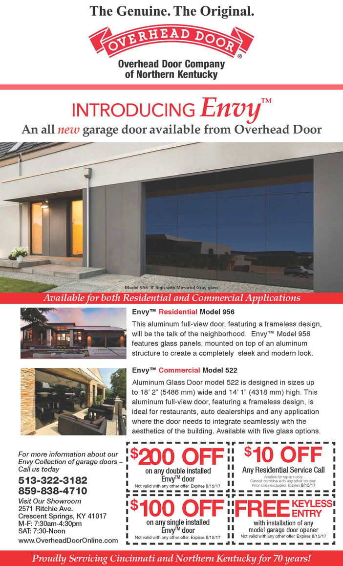 Overhead Door Envy Collection Garage Doors