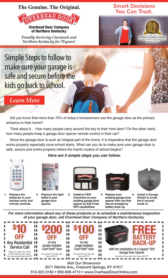 How to make your garage door safe and secure for your family