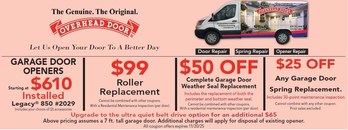 Garage Door Opener and Service Coupon Offers