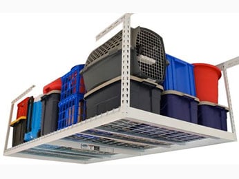 overhead garage storage rack solutions for an organized garage space