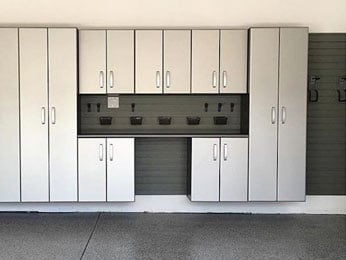 A variety of sizes in garage storage cabinets helps create a solution that maximizes your garage’s potential for storage.