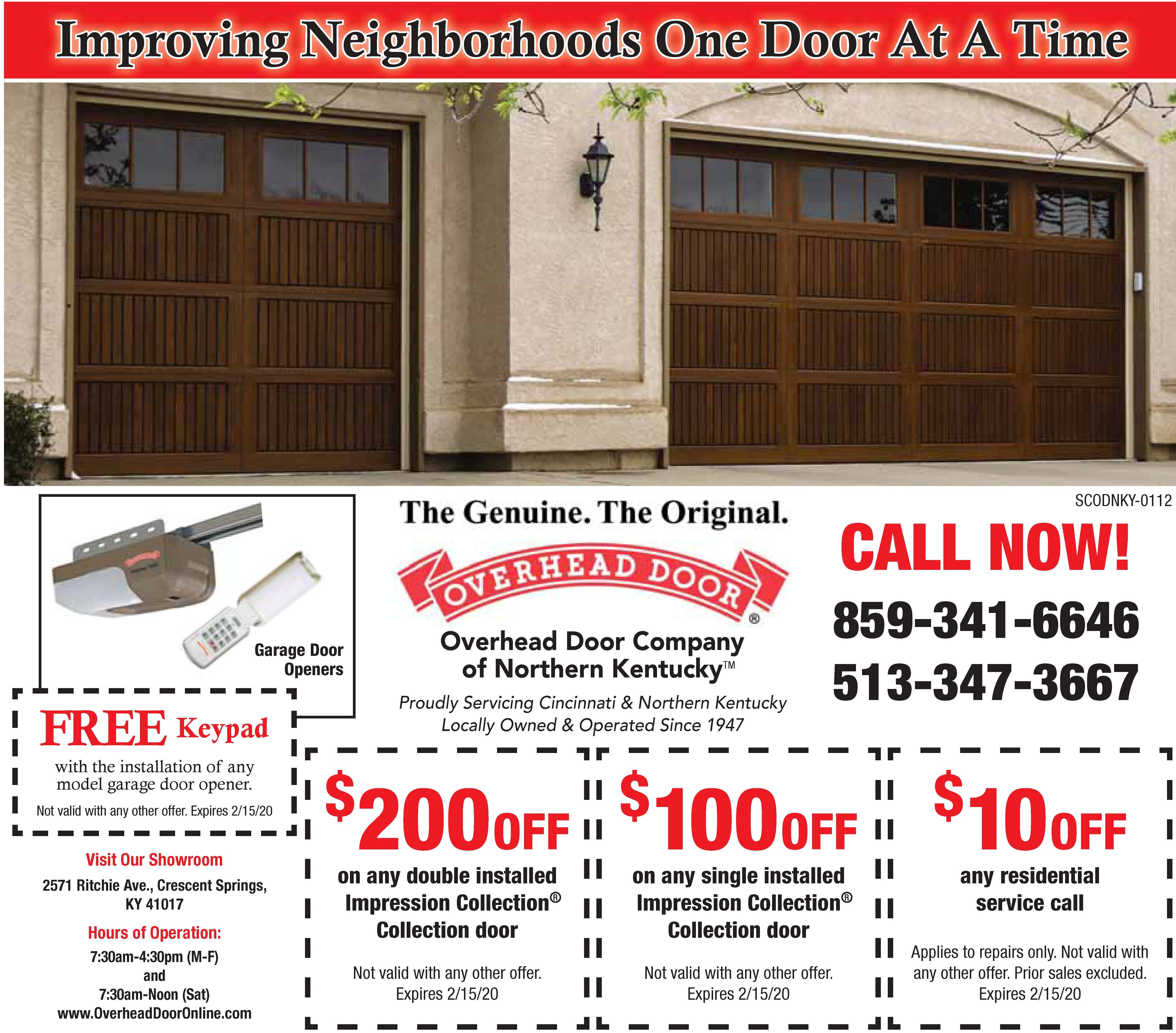 Garage Door Coupons & Specials Cincinnati Overhead Door