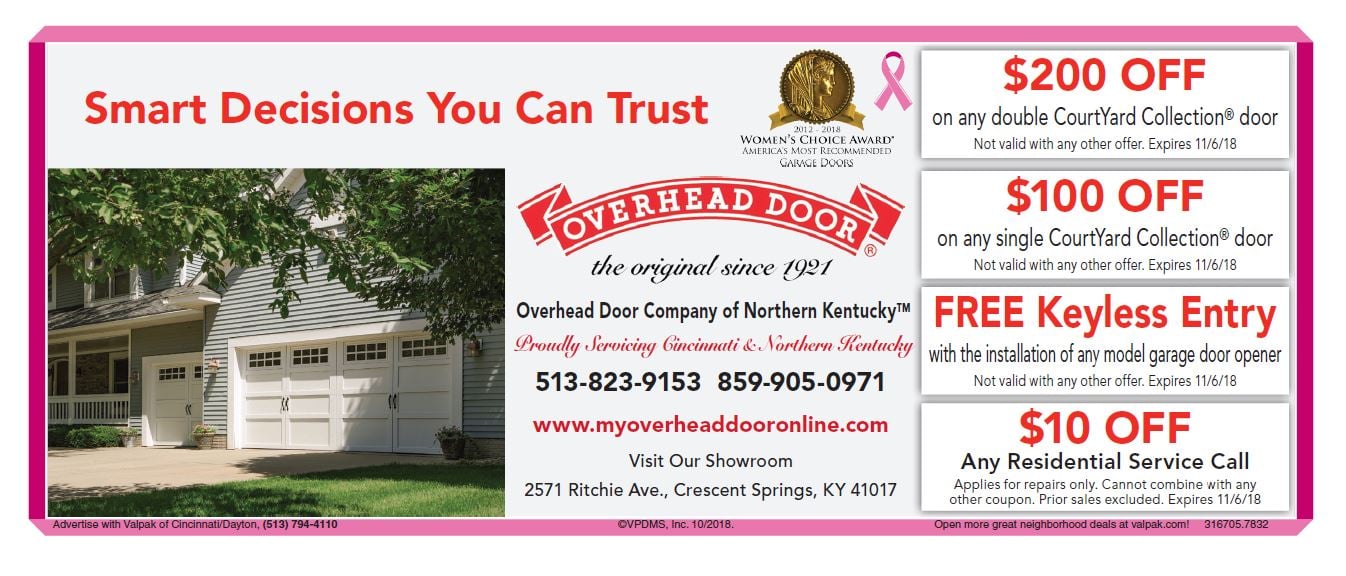 Garage Door Coupons & Specials Cincinnati Overhead Door