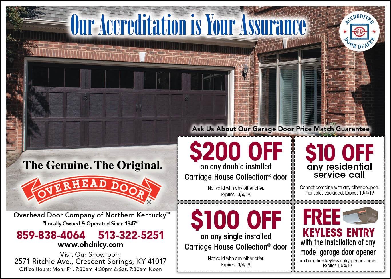 Garage Door Coupons & Specials Cincinnati Overhead Door
